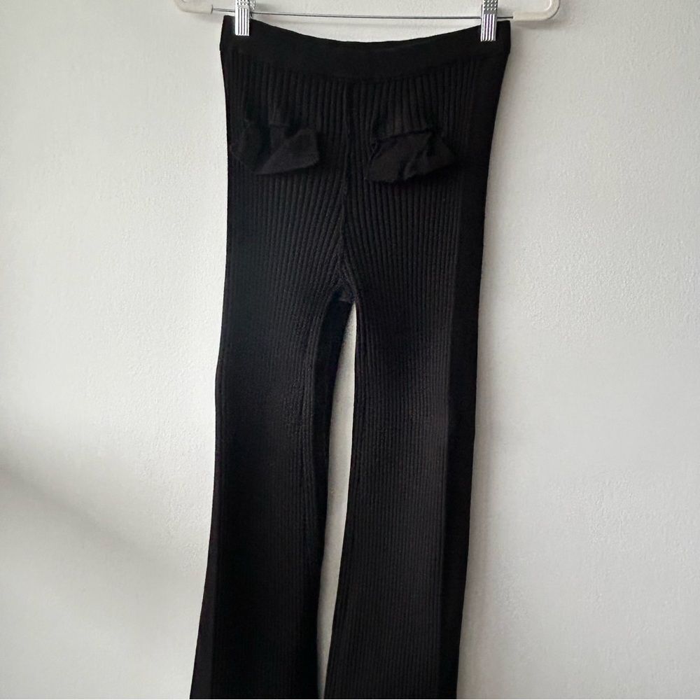 Paco Rabanne Ribbed Knit Flared Trousers in black - Picture 15 of 16